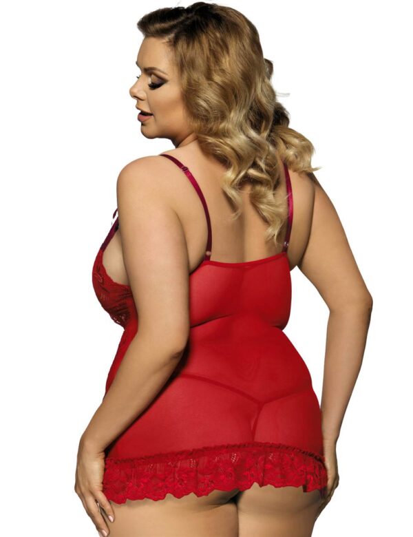 babydoll rojo con encaje 4xl 70218-3p-4xl - Image 2